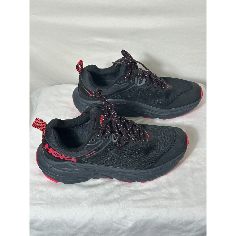 Hoka One One Challenger ATR 6 GTX Women's Size 8 Black Red Running Sneakers - Picture 3 of 8